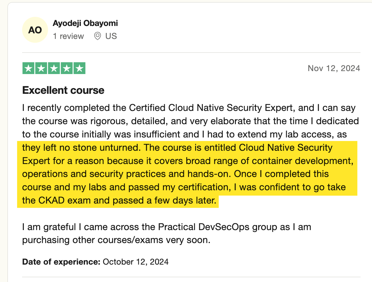 CCNSE Course_Testimonial_1